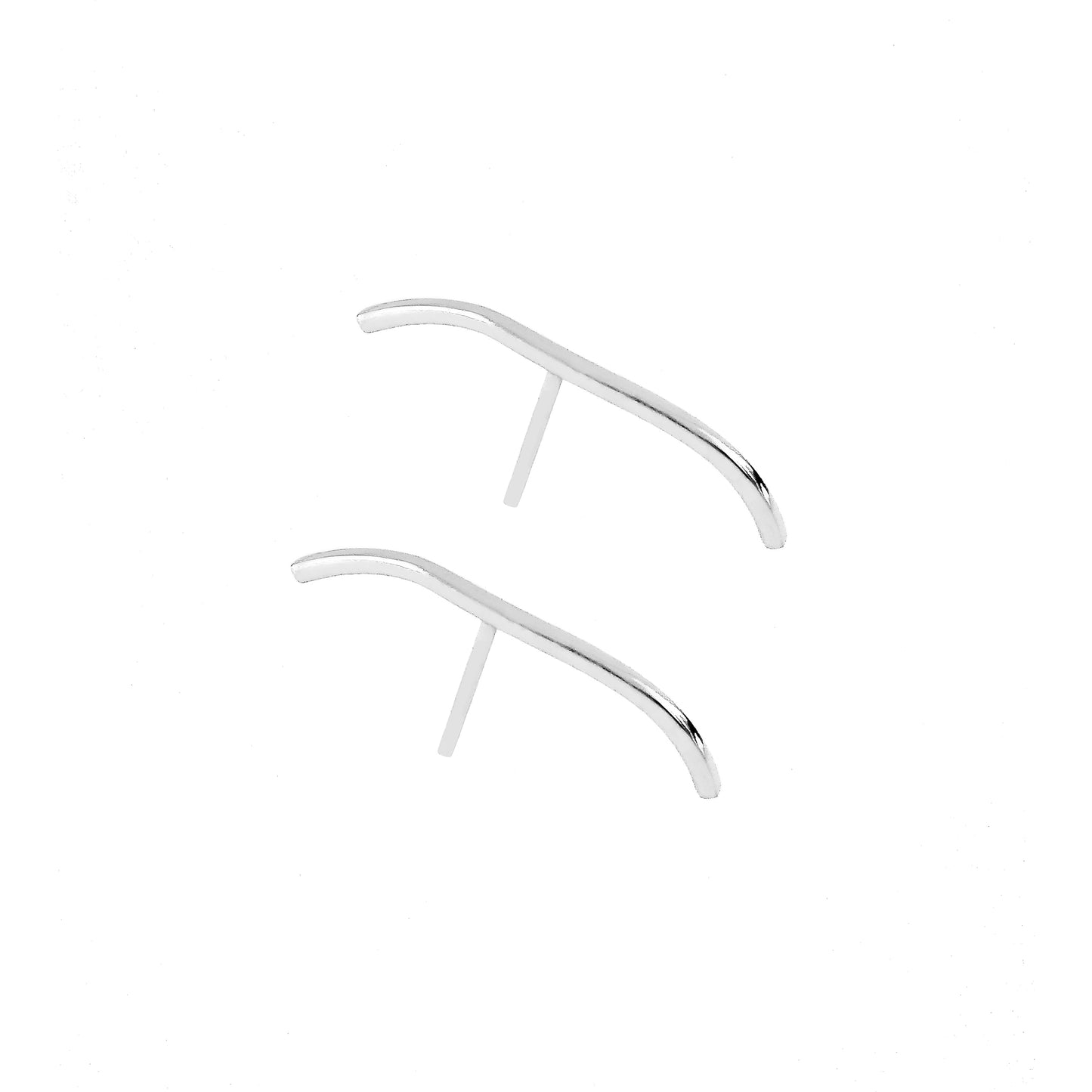 a pair of 25mm solid white gold earlobe cuff suspender earrings