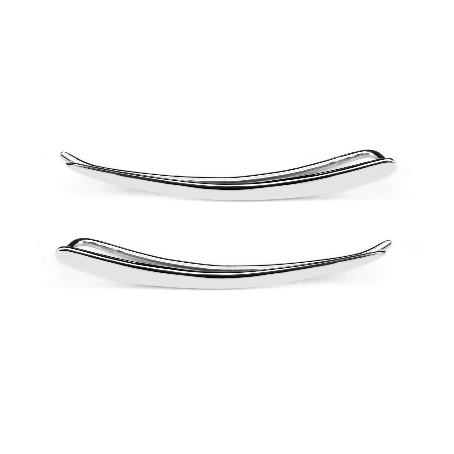 solid white gold pair of climber earrings 30mm length with smooth polished finish