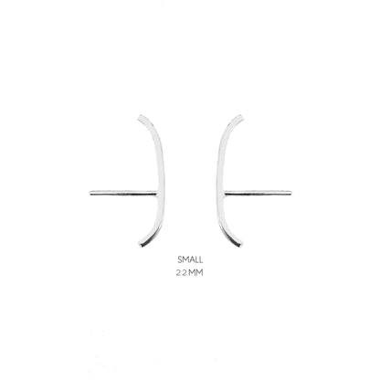 a pair of 22mm solid white gold earlobe cuff suspender earrings 