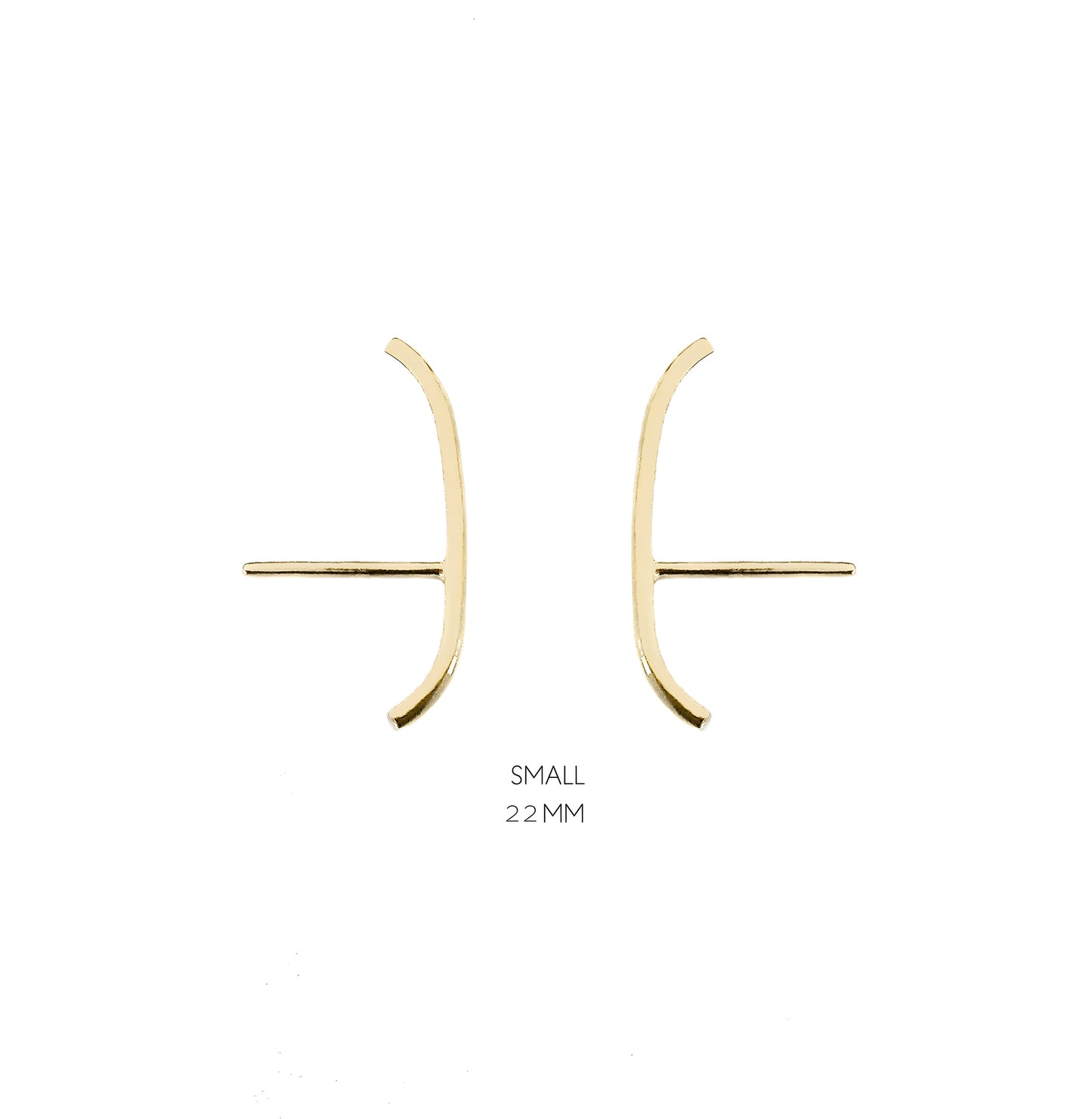 a pair of 22mm solid yellow gold earlobe cuff suspender earrings 