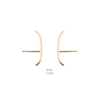 a pair of 22mm solid yellow gold earlobe cuff suspender earrings 