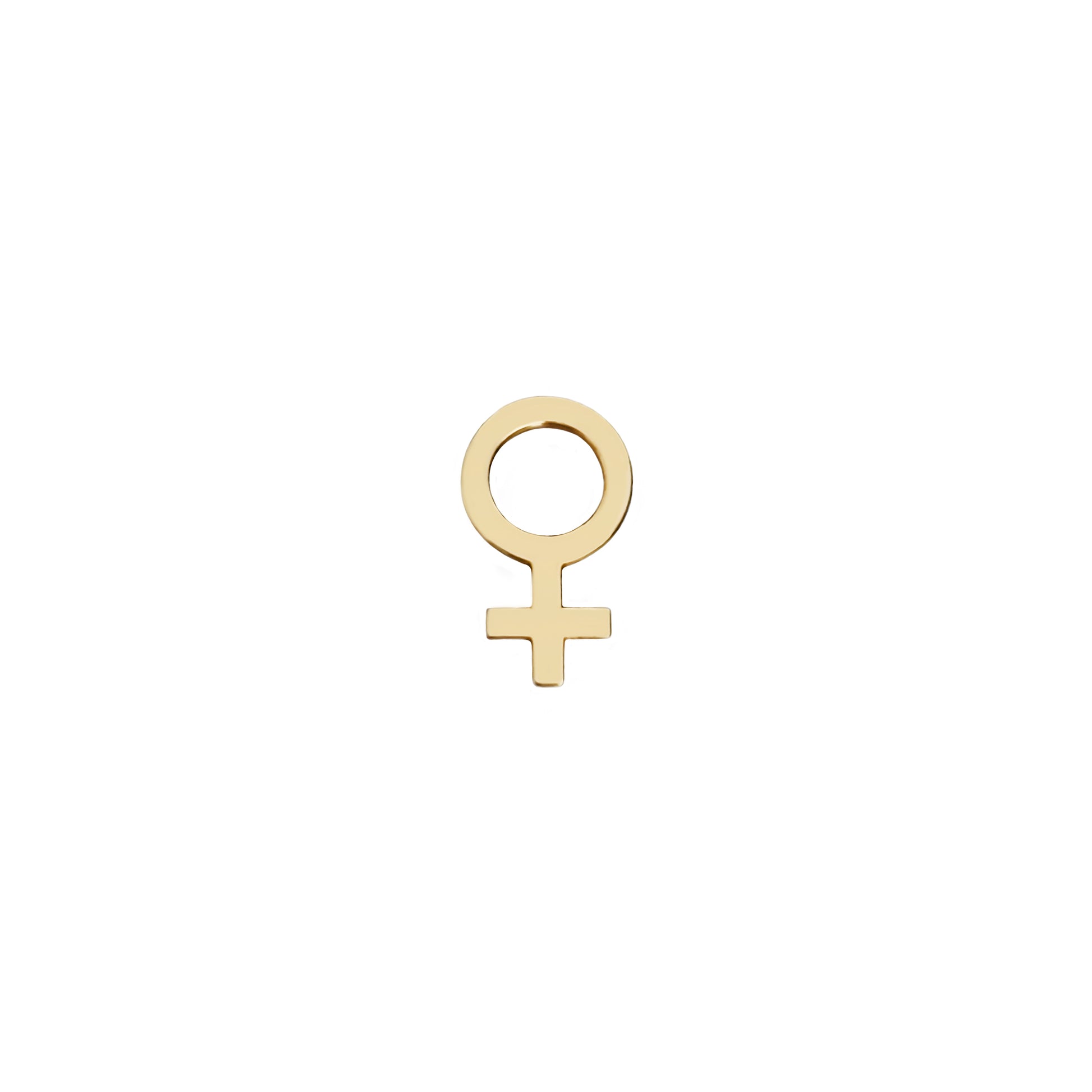 solid yellow gold female/Venus stud earring